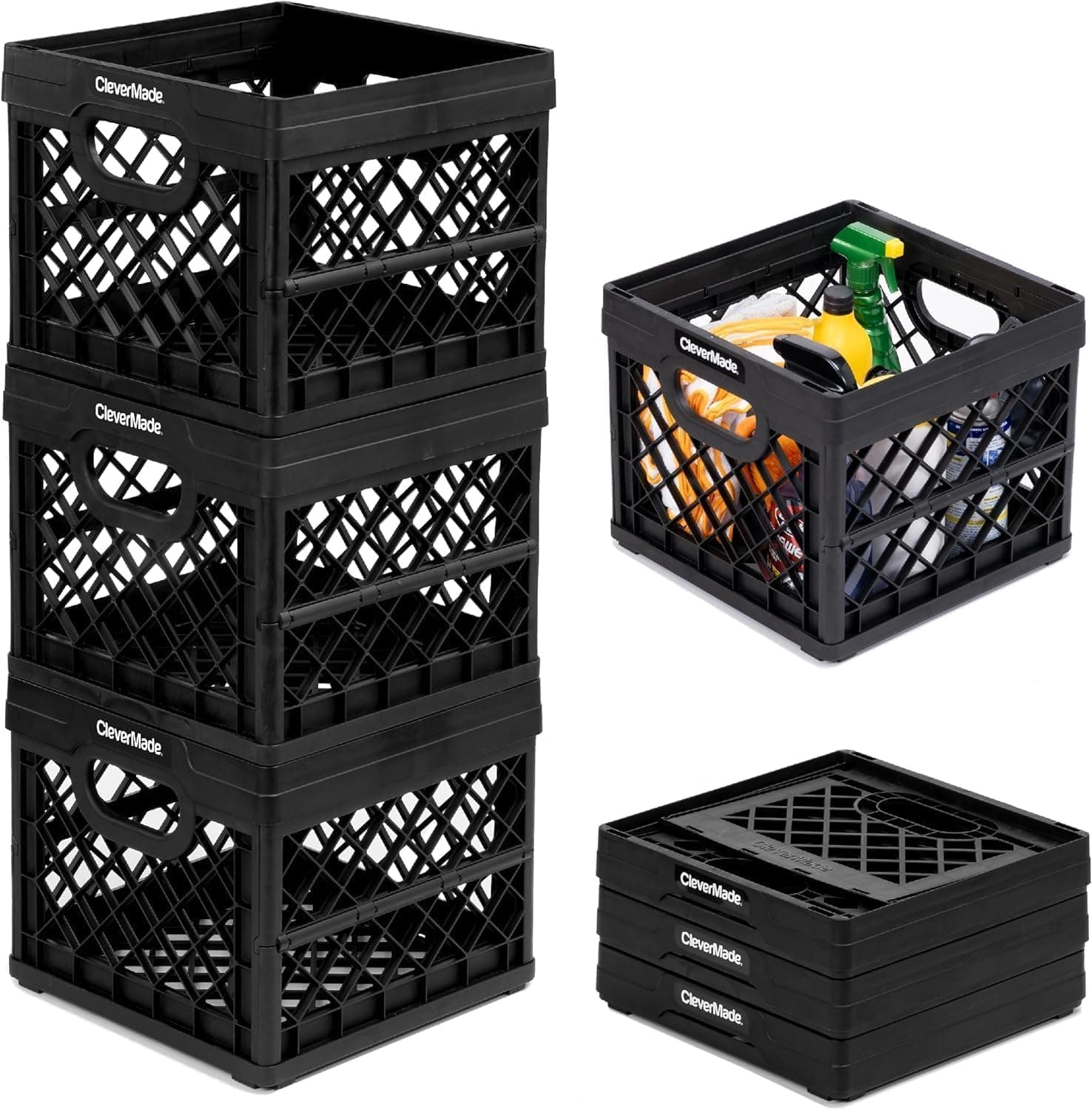 CleverMade Collapsible Milk Crate