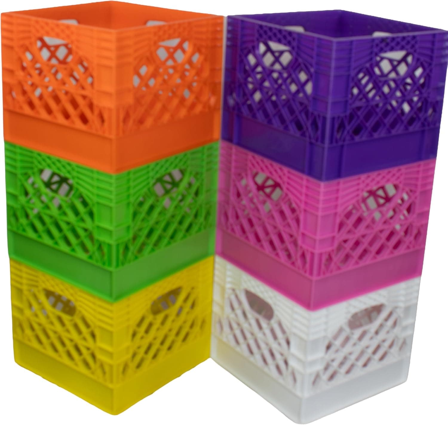 Farmplast 16 Qt Milk Crate 6-Pack Variety Colors